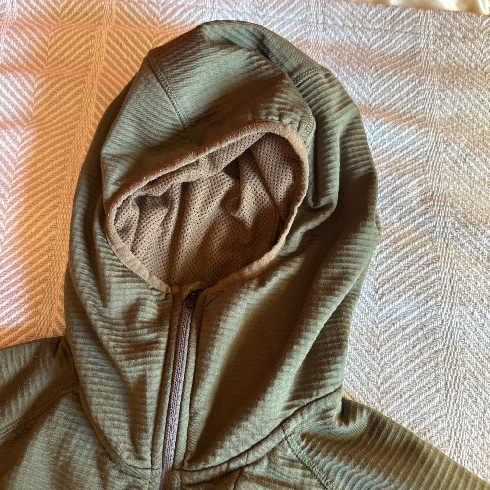 First Lite Klamath Quarter Zip Hoody Mens Large Green Grid Fleece Hunting - Picture 5 of 12